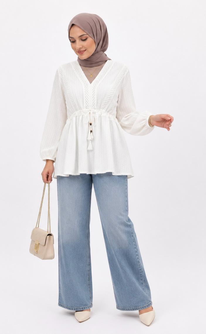Ivory Peplum Blouse