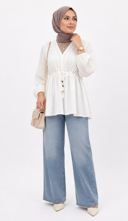 Ivory Peplum Blouse