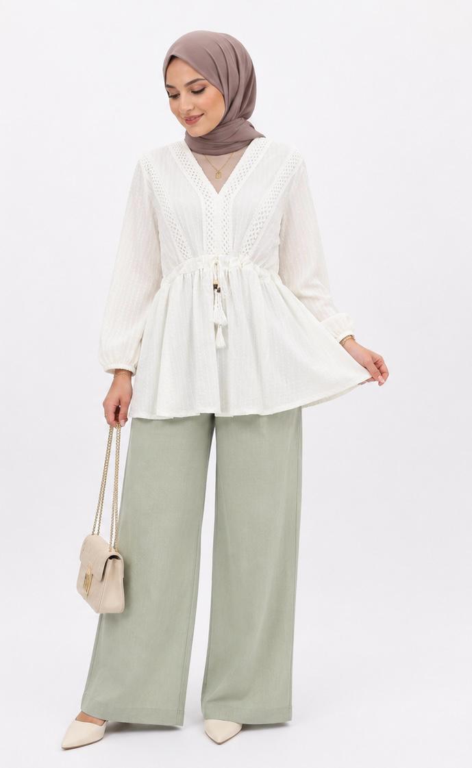 Ivory Peplum Blouse