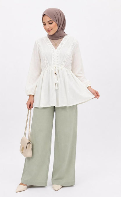 Ivory Peplum Blouse