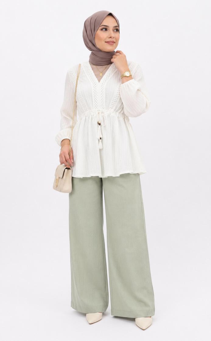 Ivory Peplum Blouse