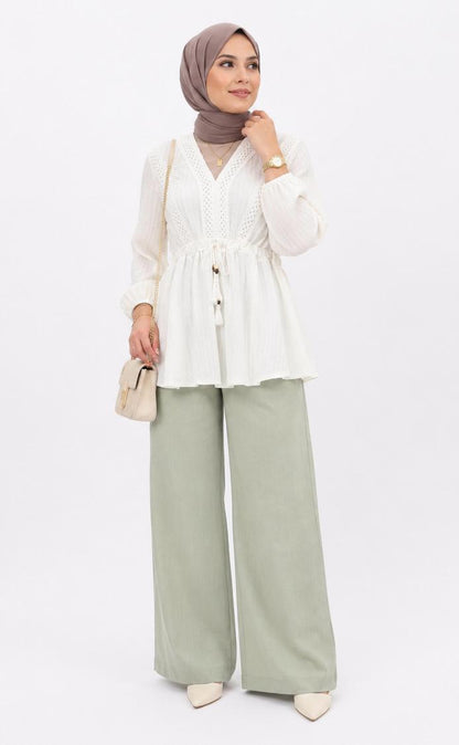 Ivory Peplum Blouse