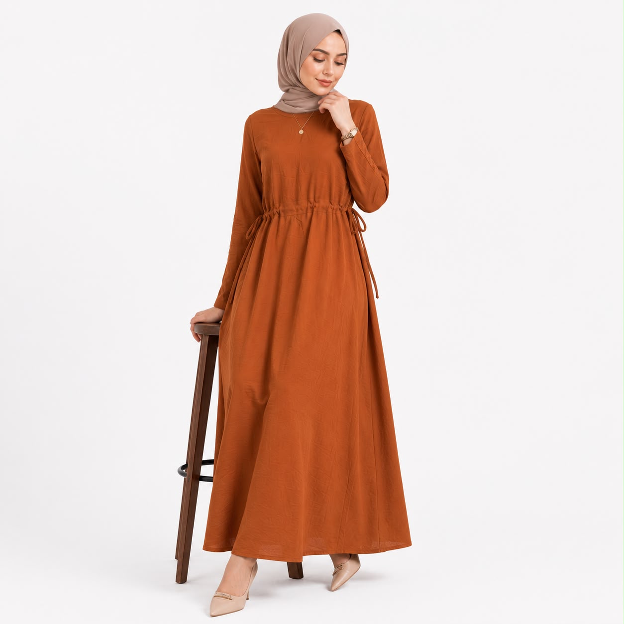 Serenity Drawstring Maxi Dress