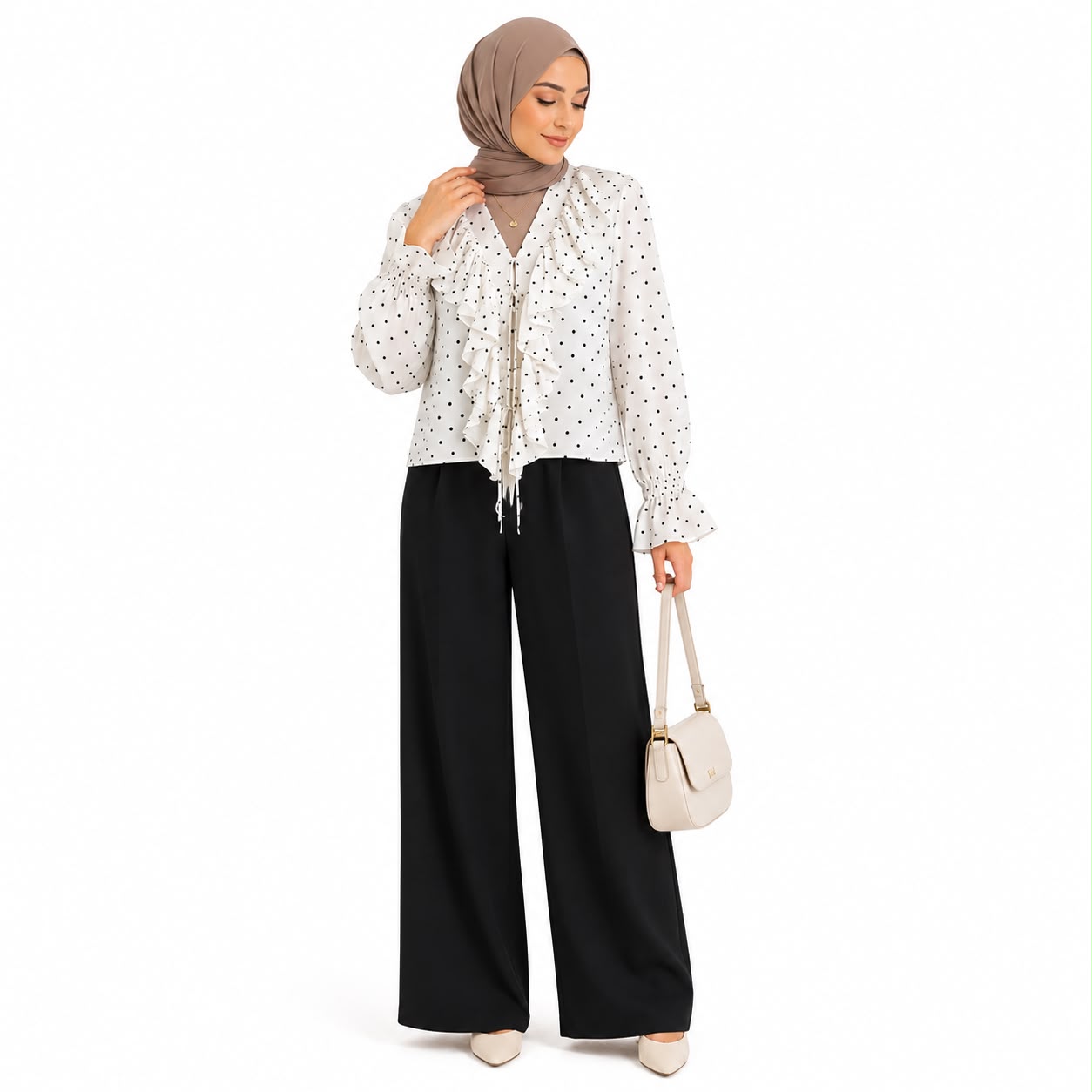 Ruffled Polka Dot Top