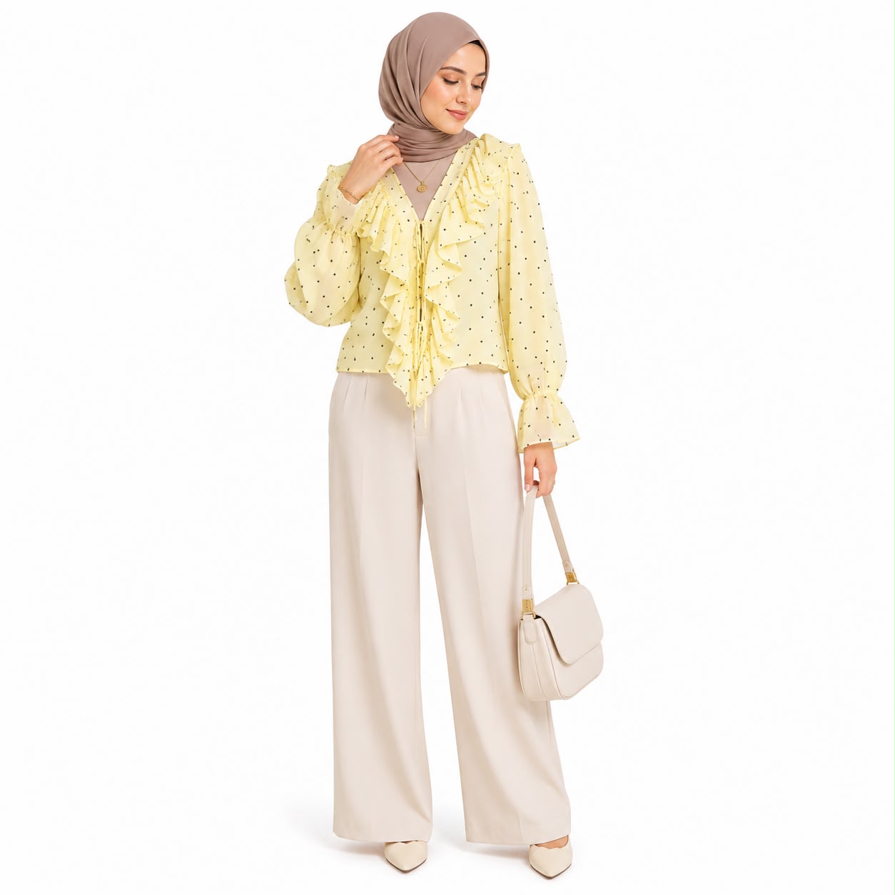 Ruffled Polka Dot Top