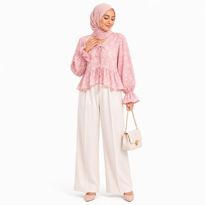Floral Tie-front Blouse