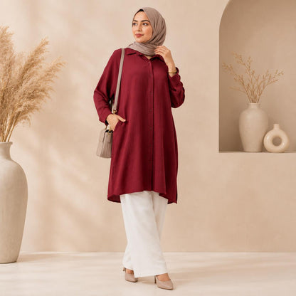 Midi Crinkled Flow Shirt