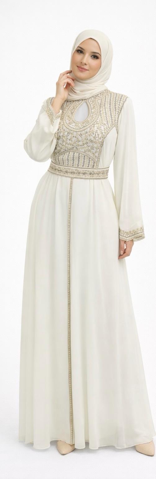 Serene Luxe Ivory Abaya