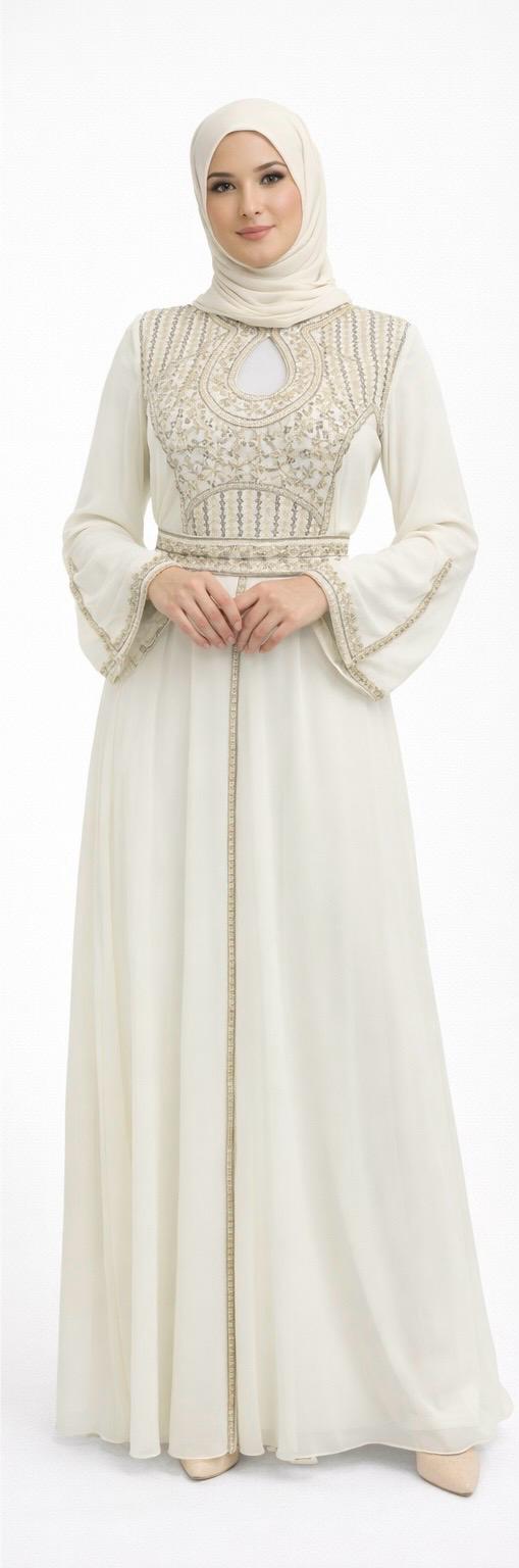 Serene Luxe Ivory Abaya
