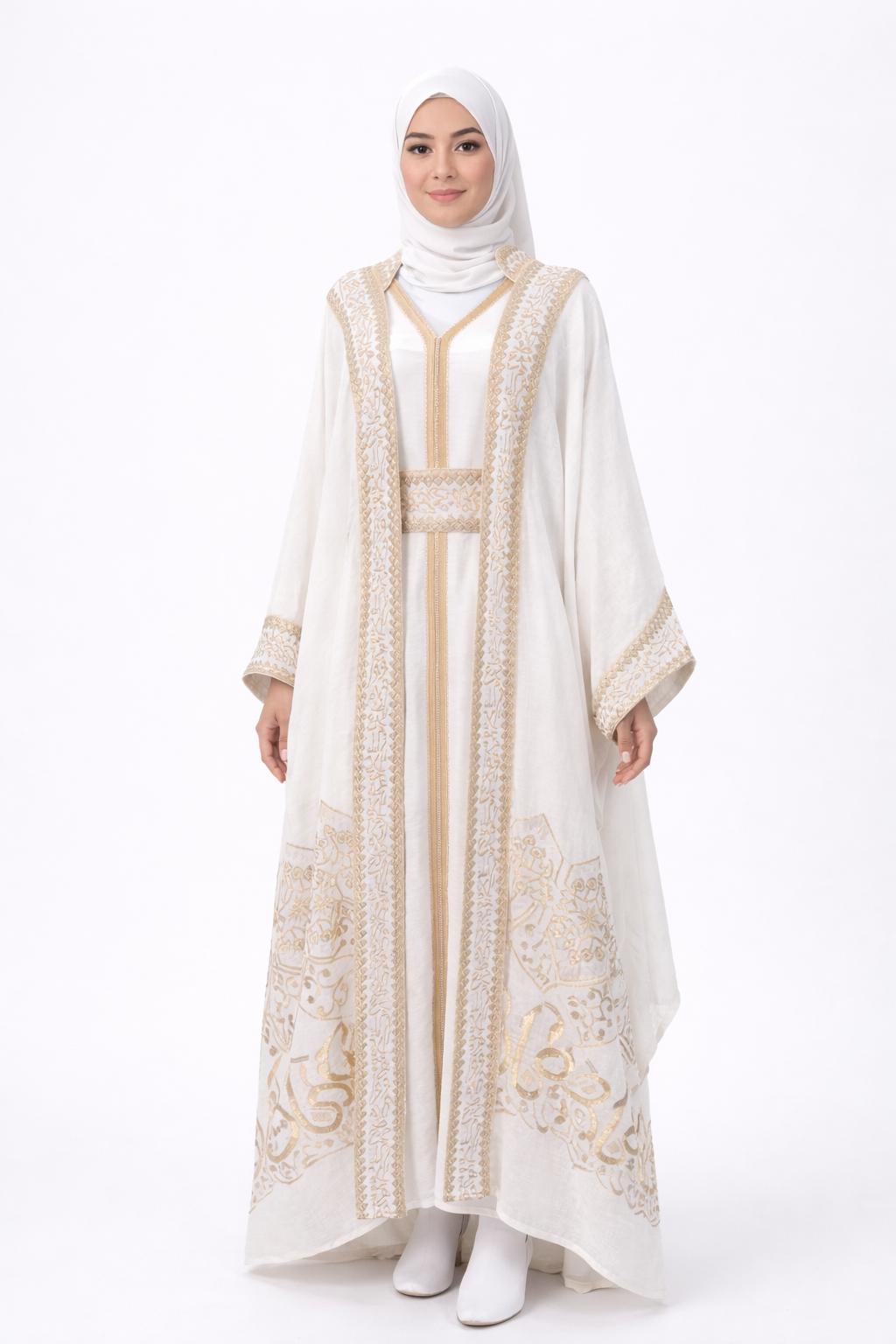 Rich Gold Embroidered Abaya