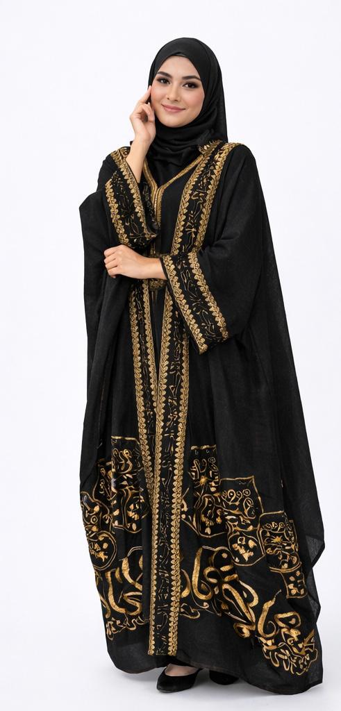 Rich Gold Embroidered Abaya