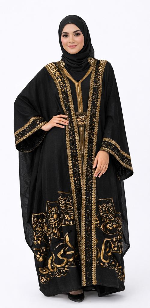 Rich Gold Embroidered Abaya