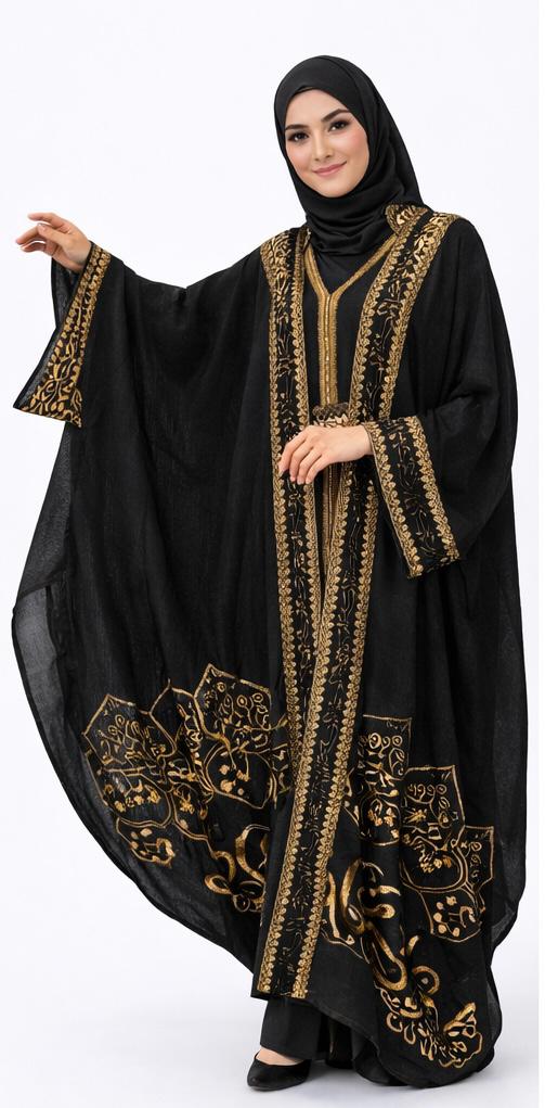 Rich Gold Embroidered Abaya