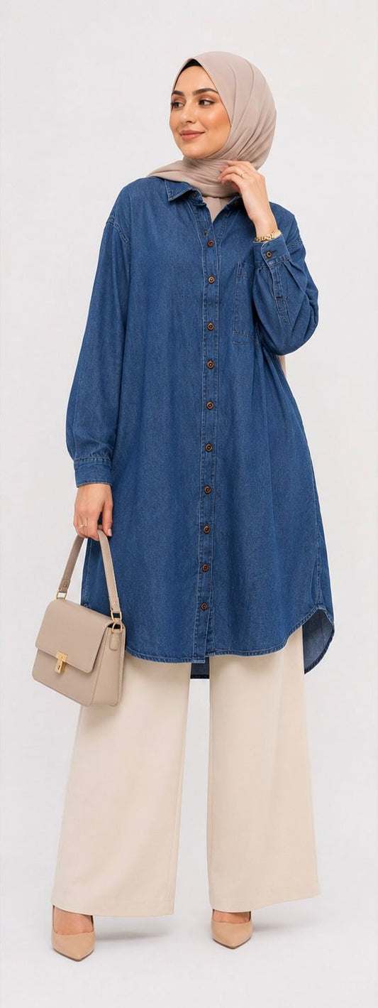 Denim Breeze Modern Tunic