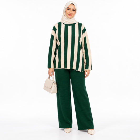 Vertical Stripe Knit Two-piece Collection