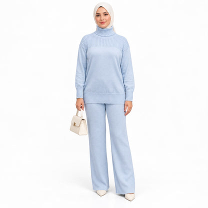 Ribbed Turtleneck Knit Two-Piece Collection
