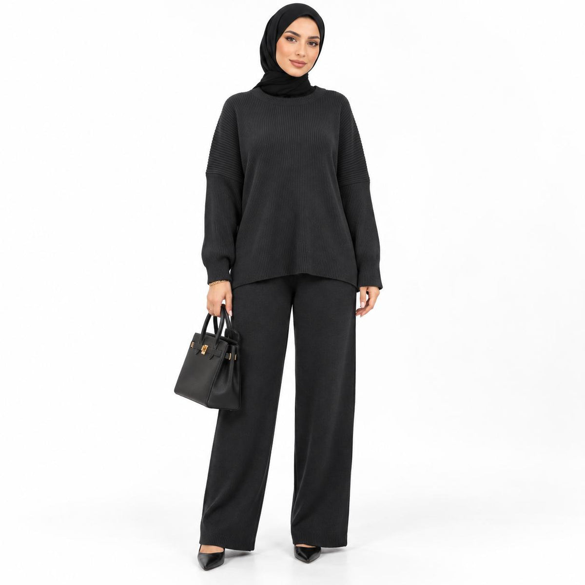 Crewneck Sweater Wide-leg set