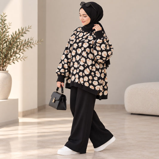 Cheetah Print Oversized Sweater