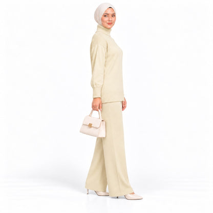 Ribbed Turtleneck Knit Two-Piece Collection