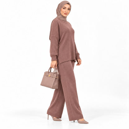 Crewneck Sweater Wide-leg set