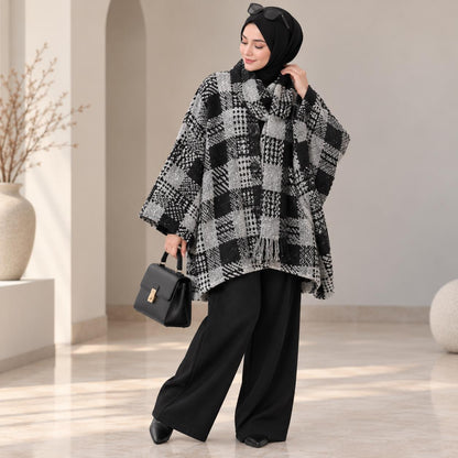 Plaid  Pattern Poncho