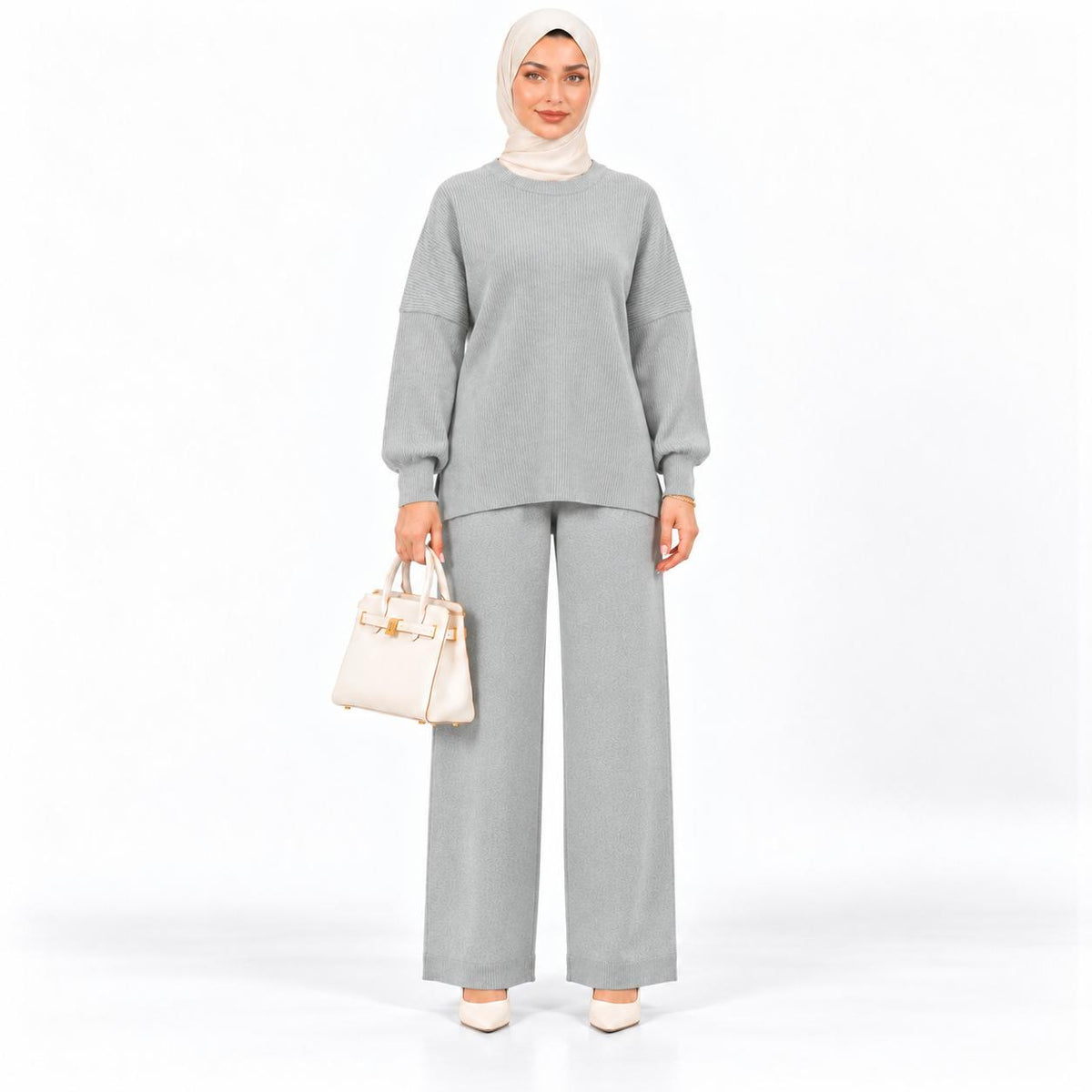 Crewneck Sweater Wide-leg set