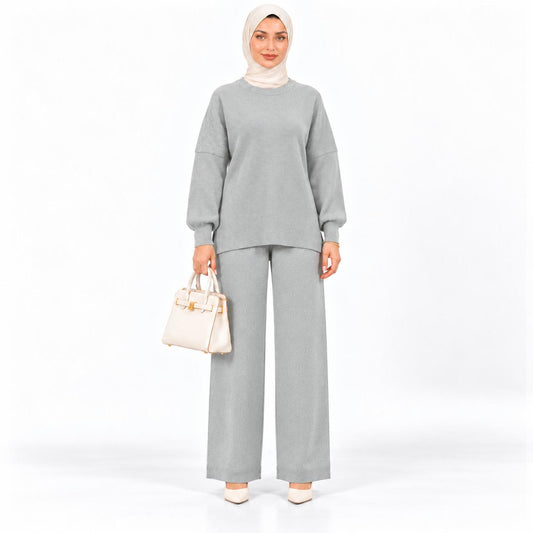 Crewneck Sweater Wide-leg set