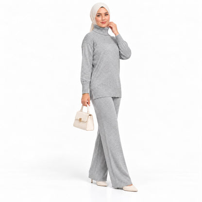 Ribbed Turtleneck Knit Two-Piece Collection