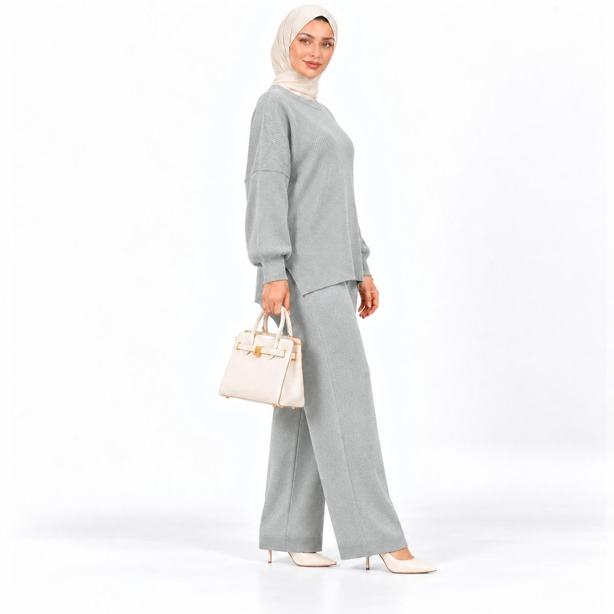 Crewneck Sweater Wide-leg set