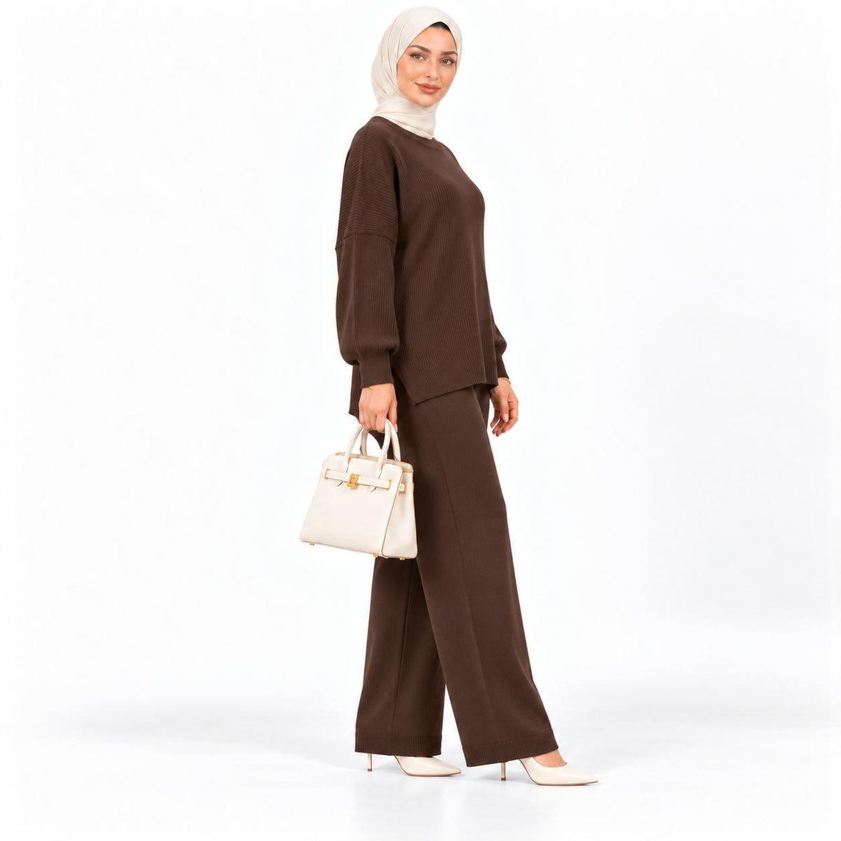 Crewneck Sweater Wide-leg set