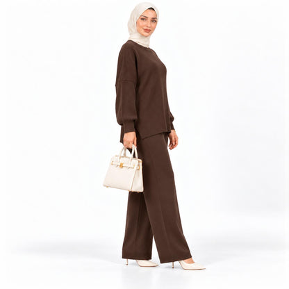 Crewneck Sweater Wide-leg set