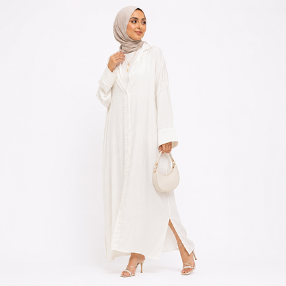 Button-Front Maxi Shirt Dress