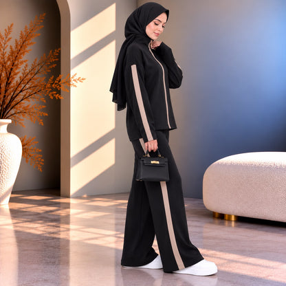 Contrast Knit Set