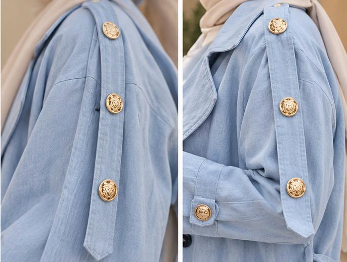 Sky Blue Belted Utility Jacket