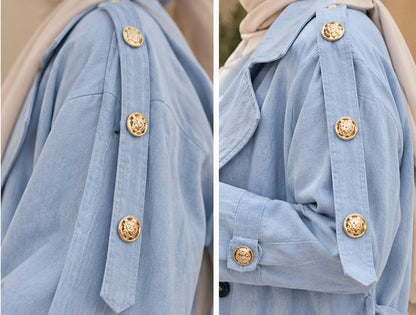 Sky Blue Belted Utility Jacket