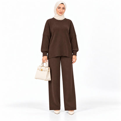 Crewneck Sweater Wide-leg set
