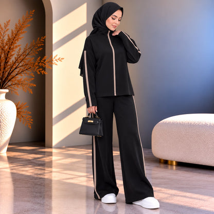 Contrast Knit Set