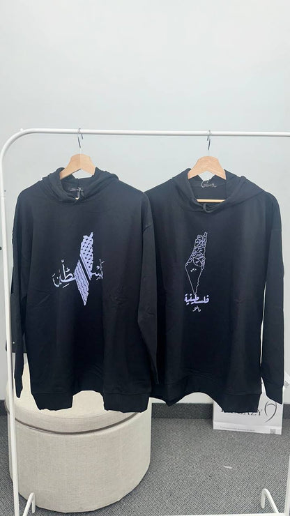 Palestine Map Graphic Hoodie