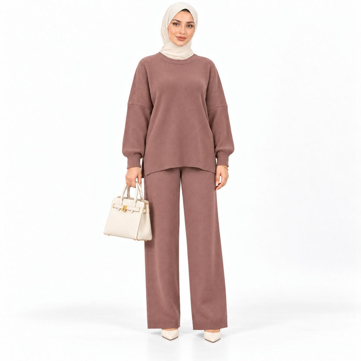 Crewneck Sweater Wide-leg set