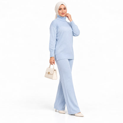 Ribbed Turtleneck Knit Two-Piece Collection